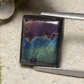 Spettrolite Multicolore naturale da 2.17 ct, Taglio a baguette, Opaco