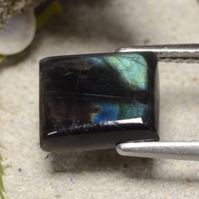 Spettrolite Multicolore naturale da 2.17 ct, Taglio a baguette, Opaco