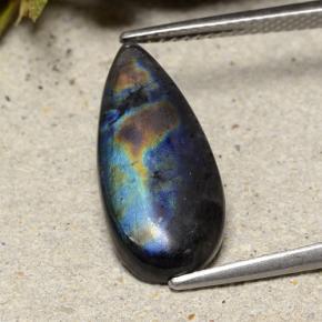 Spettrolite Multicolore naturale da 4.16 ct, Forma a pera, Opaco