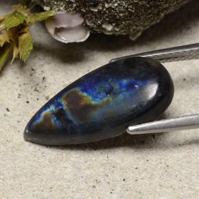 Spettrolite Multicolore naturale da 4.16 ct, Forma a pera, Opaco