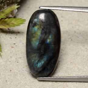 Spettrolite naturale multicolore da 5,01 ct, taglio ovale, opaco