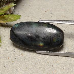 Spettrolite naturale multicolore da 5,01 ct, taglio ovale, opaco