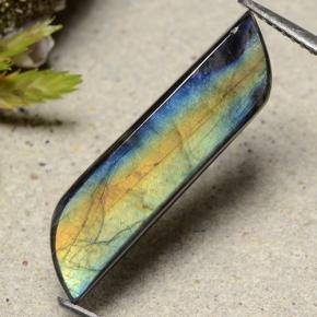 Spettrolite naturale multicolore da 5,02 ct, forma fantasia, opaco