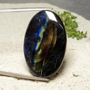 Spettrolite Multicolore naturale da 27.41 ct, Taglio ovale, Opaco