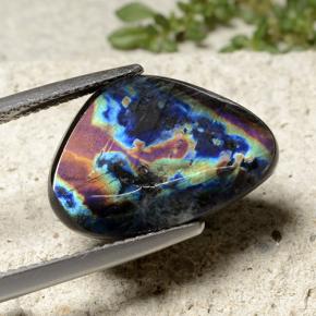 Spettrolite naturale multicolore da 9,03 ct, forma fantasia, opaco