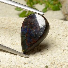 Spettrolite naturale multicolore da 3,20 ct, taglio a pera, opaco