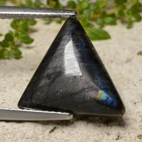 Spettrolite naturale multicolore da 4,11 ct, trillion, opaco