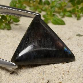 Spettrolite naturale multicolore da 4,11 ct, trillion, opaco