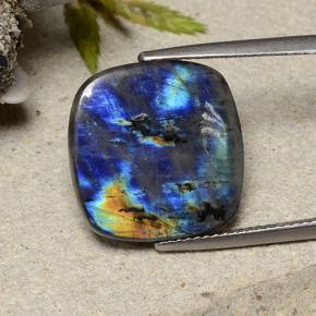 Spettrolite Multicolore naturale da 7.14 ct, Taglio a cuscino, Opaco