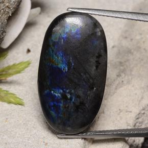 Spettrolite Multicolore naturale da 13.69 ct, Taglio ovale, Opaco