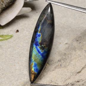 Spettrolite naturale multicolore da 4,89 ct, marchesa, opaco