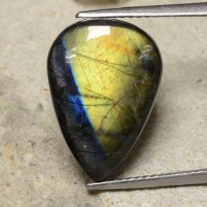 Spettrolite naturale multicolore da 8,06 ct, taglio a pera, opaco