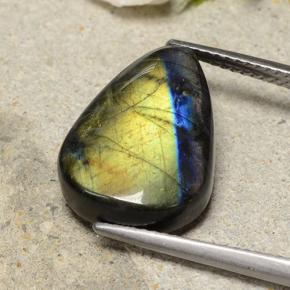 Spettrolite naturale multicolore da 8,06 ct, taglio a pera, opaco