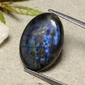 Spettrolite naturale multicolore da 5,25 ct, taglio ovale, opaco