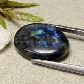 Spettrolite naturale multicolore da 5,25 ct, taglio ovale, opaco