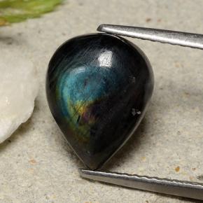 Spettrolite Multicolore naturale da 3.05 ct, Forma a pera, Opaco