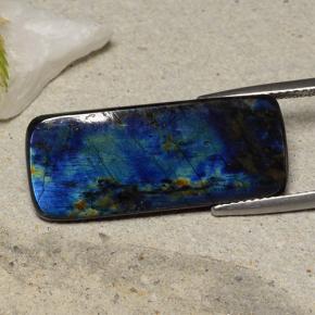Spettrolite naturale multicolore da 13,37 ct, taglio a cuscino, opaco