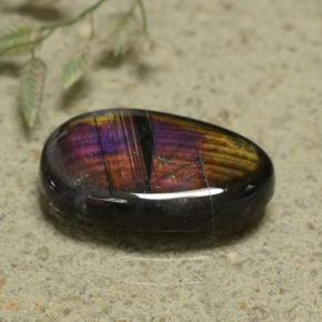 Spettrolite naturale multicolore da 3,17 ct, taglio ovale, opaco