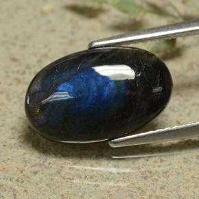 Spettrolite naturale multicolore da 3,22 ct, taglio ovale, opaco