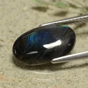 Spettrolite naturale multicolore da 3,22 ct, taglio ovale, opaco