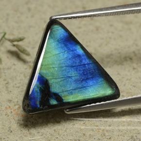 Spettrolite naturale multicolore da 5,79 ct, trillion, opaco