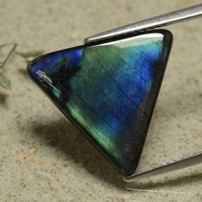 Spettrolite naturale multicolore da 5,79 ct, trillion, opaco