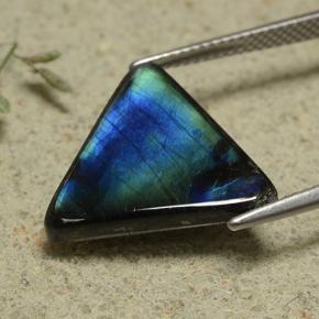 Spettrolite naturale multicolore da 5,79 ct, trillion, opaco