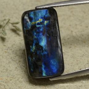 Spettrolite naturale multicolore da 13,18 ct, taglio a cuscino, opaco