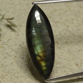 Spettrolite Multicolore naturale da 5.78 ct, Taglio marquise, Opaco