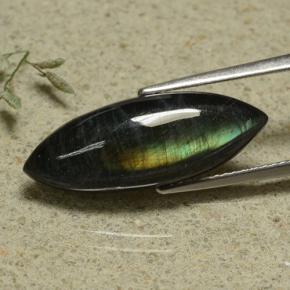 Spettrolite Multicolore naturale da 5.78 ct, Taglio marquise, Opaco