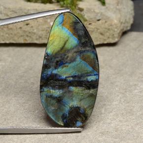 Spettrolite naturale multicolore da 10,54 ct, forma fantasia, opaco