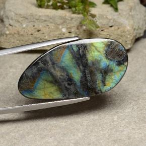 Spettrolite naturale multicolore da 10,54 ct, forma fantasia, opaco