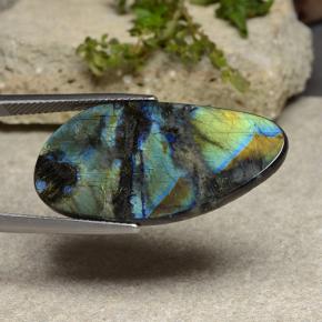 Spettrolite naturale multicolore da 10,54 ct, forma fantasia, opaco