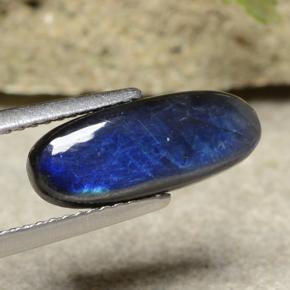Spettrolite naturale multicolore da 2,03 ct, taglio ovale, opaco