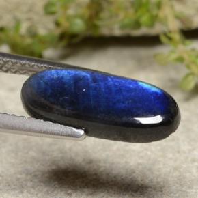Spettrolite naturale multicolore da 2,03 ct, taglio ovale, opaco