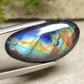 Spettrolite naturale multicolore da 5,82 ct, forma fantasia, opaco