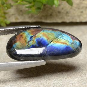 Spettrolite naturale multicolore da 5,82 ct, forma fantasia, opaco