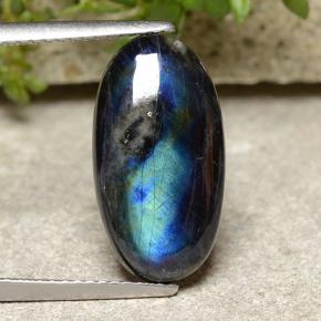 Spettrolite naturale multicolore da 3,73 ct, taglio ovale, opaco