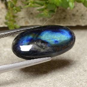 Spettrolite naturale multicolore da 3,73 ct, taglio ovale, opaco