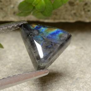 Spettrolite Multicolore naturale da 1.29 ct, Taglio trillion, Opaco