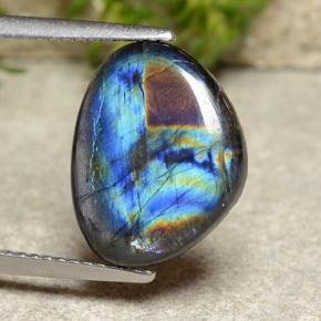 Spettrolite naturale multicolore da 3,67 ct, forma fantasia, opaco