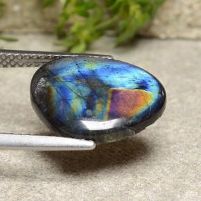 Spettrolite naturale multicolore da 3,67 ct, forma fantasia, opaco
