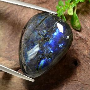 Spettrolite naturale multicolore da 15,34 ct, taglio a pera, opaco