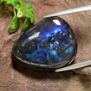 Spettrolite naturale multicolore da 15,34 ct, taglio a pera, opaco