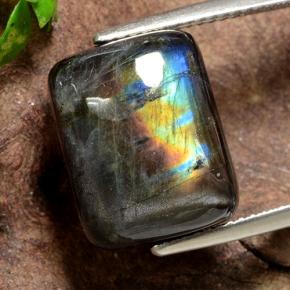 Spettrolite Multicolore naturale da 10.12 ct, Taglio a baguette, Opaco