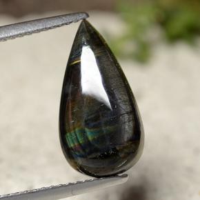 Spettrolite Multicolore naturale da 3.44 ct, Forma a pera, Opaco