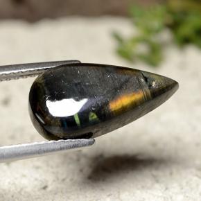 Spettrolite Multicolore naturale da 3.44 ct, Forma a pera, Opaco