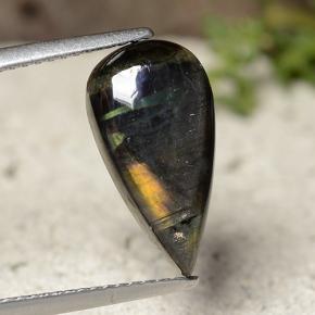 Spettrolite Multicolore naturale da 3.44 ct, Forma a pera, Opaco