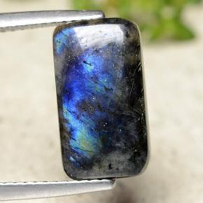 Spettrolite naturale multicolore da 3,36 ct, taglio a cuscino, opaco