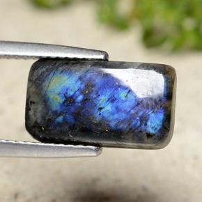 Spettrolite naturale multicolore da 3,36 ct, taglio a cuscino, opaco